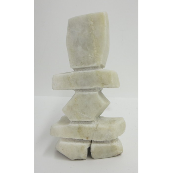 Sculpture de pierre Inukshuk blanc